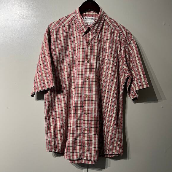 Columbia Other - Columbia Cotton Short Sleeve Red Plaid Button Down Shirt | Men’s Size Large